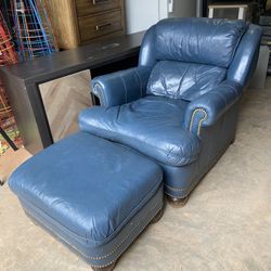 Leather Chair And Ottoman 