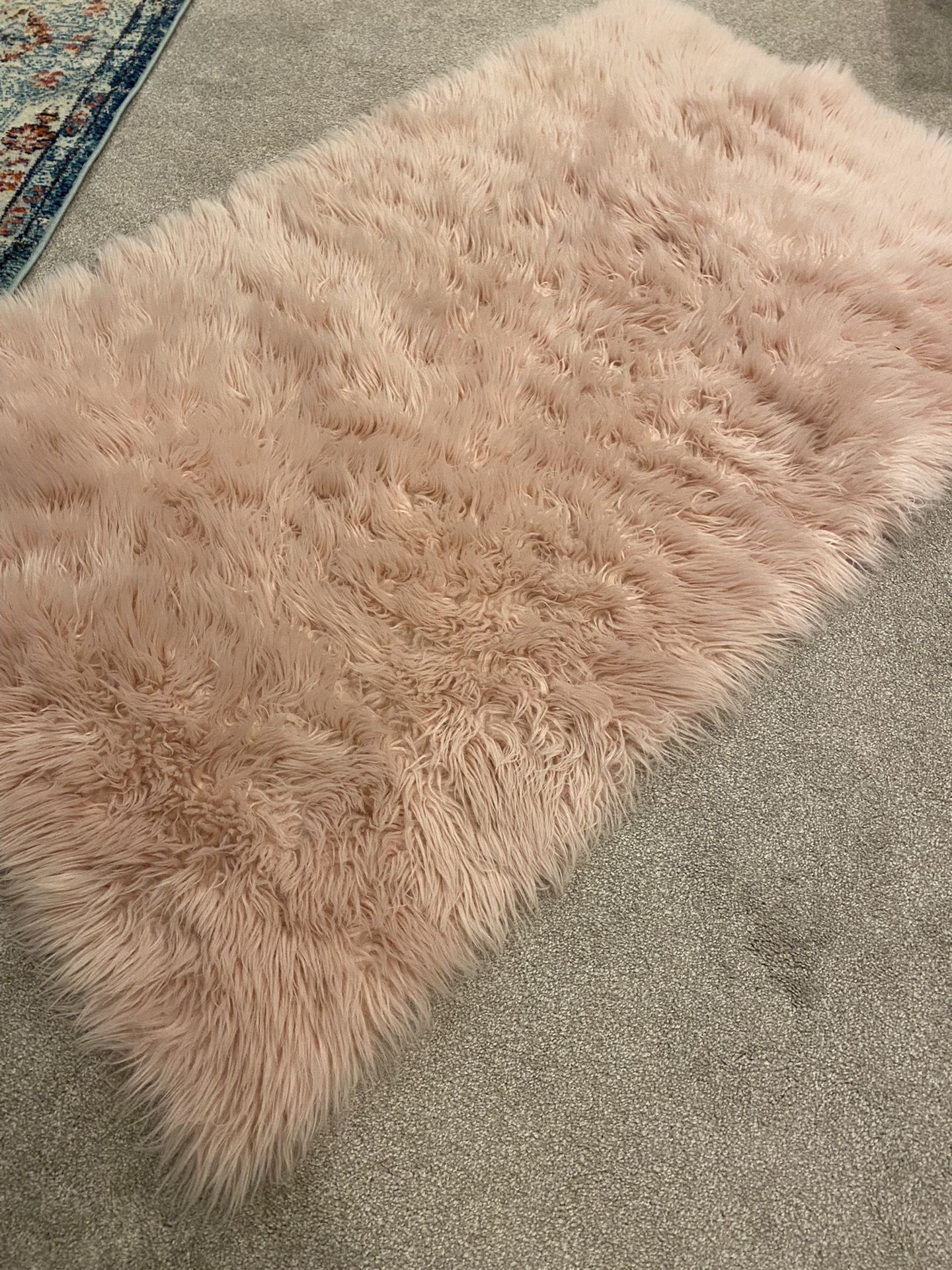 Pink Fuzzy Rug