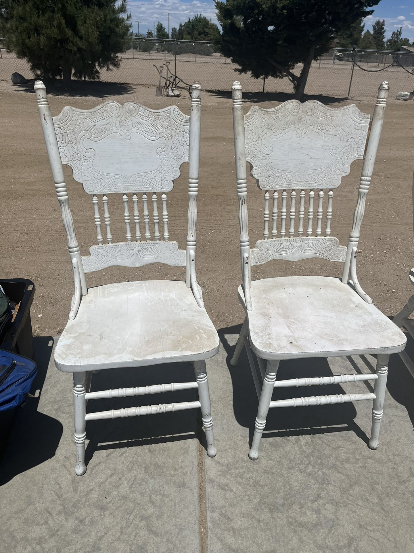 Wooden Farmhouse Chairs - Set Of 2