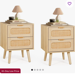 Nightstand Set of 2 + 2 table lamp