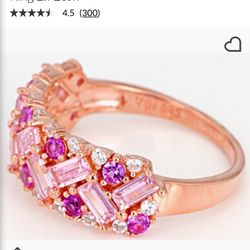 BELLA LUCE (R) 2.72CTW PINK LABCreated SAPPHIRE, PINK & WHITE DIAMOND ETERNO(TM)