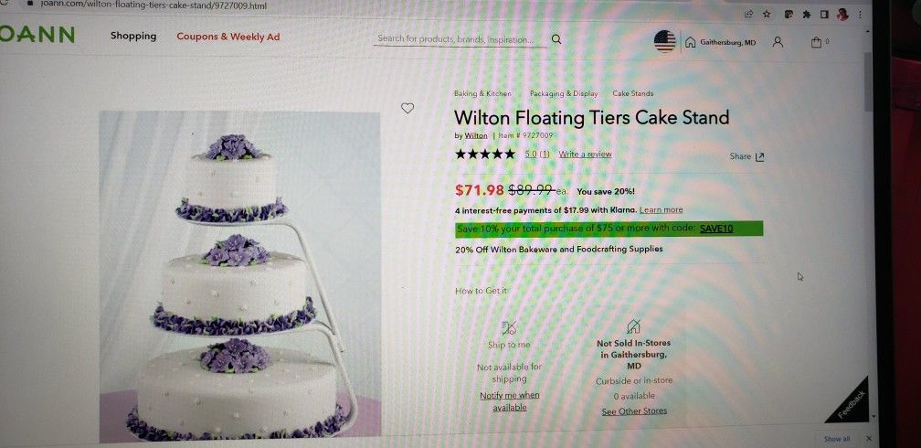 Wilton Floating Tier Cake Stand for Sale in Germantown MD OfferUp