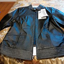 Genuine Leather Jacket Black Size Medium