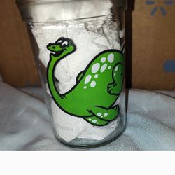 Vintage 1988 WELCH'S Jelly Jar Juice Glass-BRONTOSAURUS