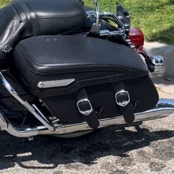 Leather Saddle Bags For 2001 Harley Davidson Road King Classic