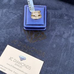 Ring Trio Set Yellow Gold / Diamonds Real 
