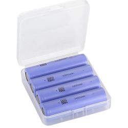 3.7V Battery Case 4Pack Set, 3400mAh Battery for Flashlights, Headlights, Fans, Digital Cameras, Toys, Radios, Speakers, Surveillance Equipment, etc.