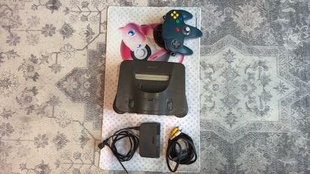 Working  Nintendo 64  with power supply and cord connections