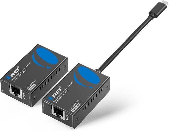 OREI 4K 120Hz USB-C to HDMI Over Cat6/7 Ethernet Extender, 4K, Up to 80ft with HDR Audio Over Ethernet - Perfect for Extending Your Laptop, Presentat