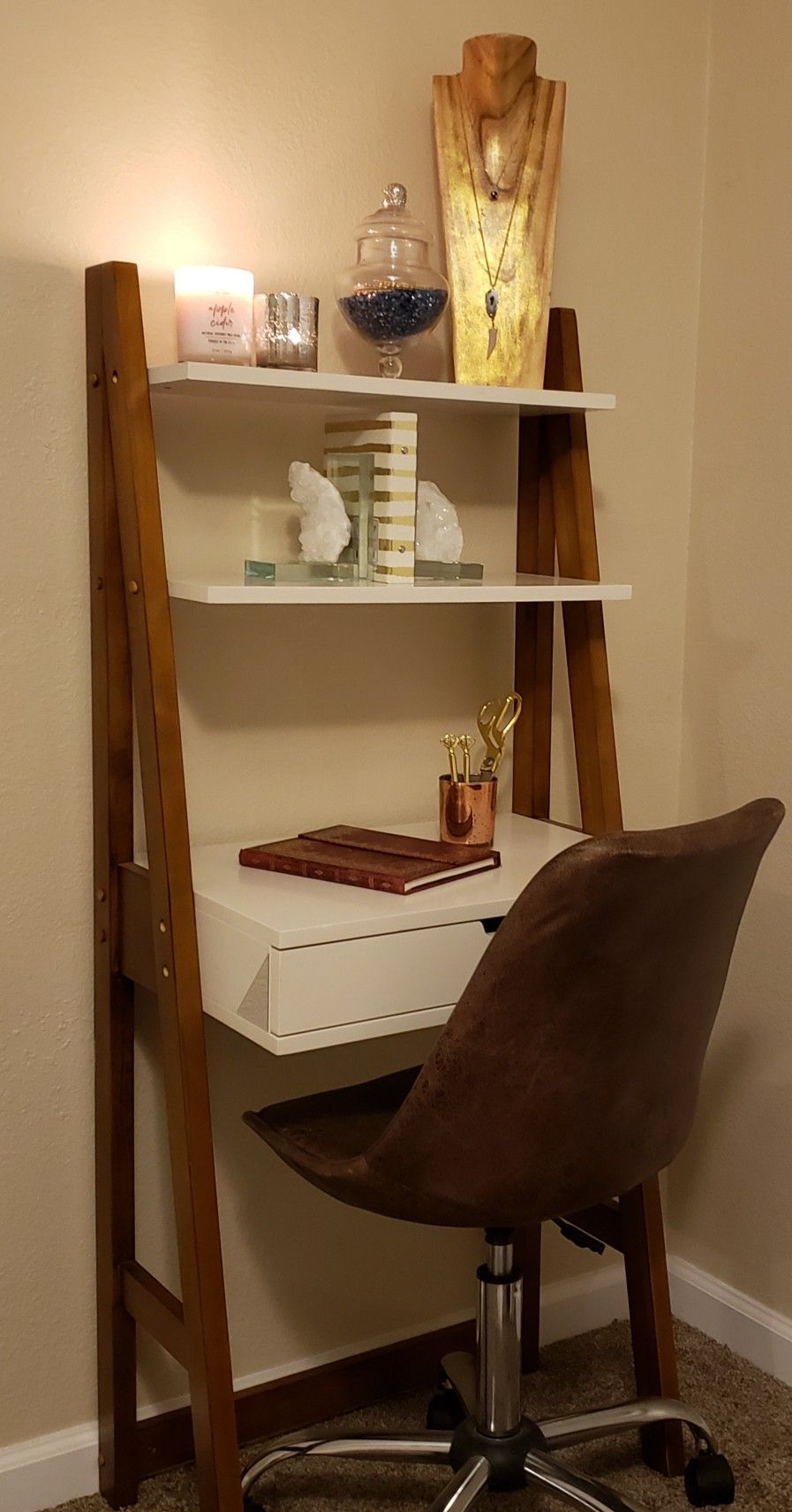 Wayfair Latter Desk With Drawer And Shelves 