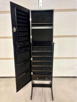 Jewelry armoire, full length mirror