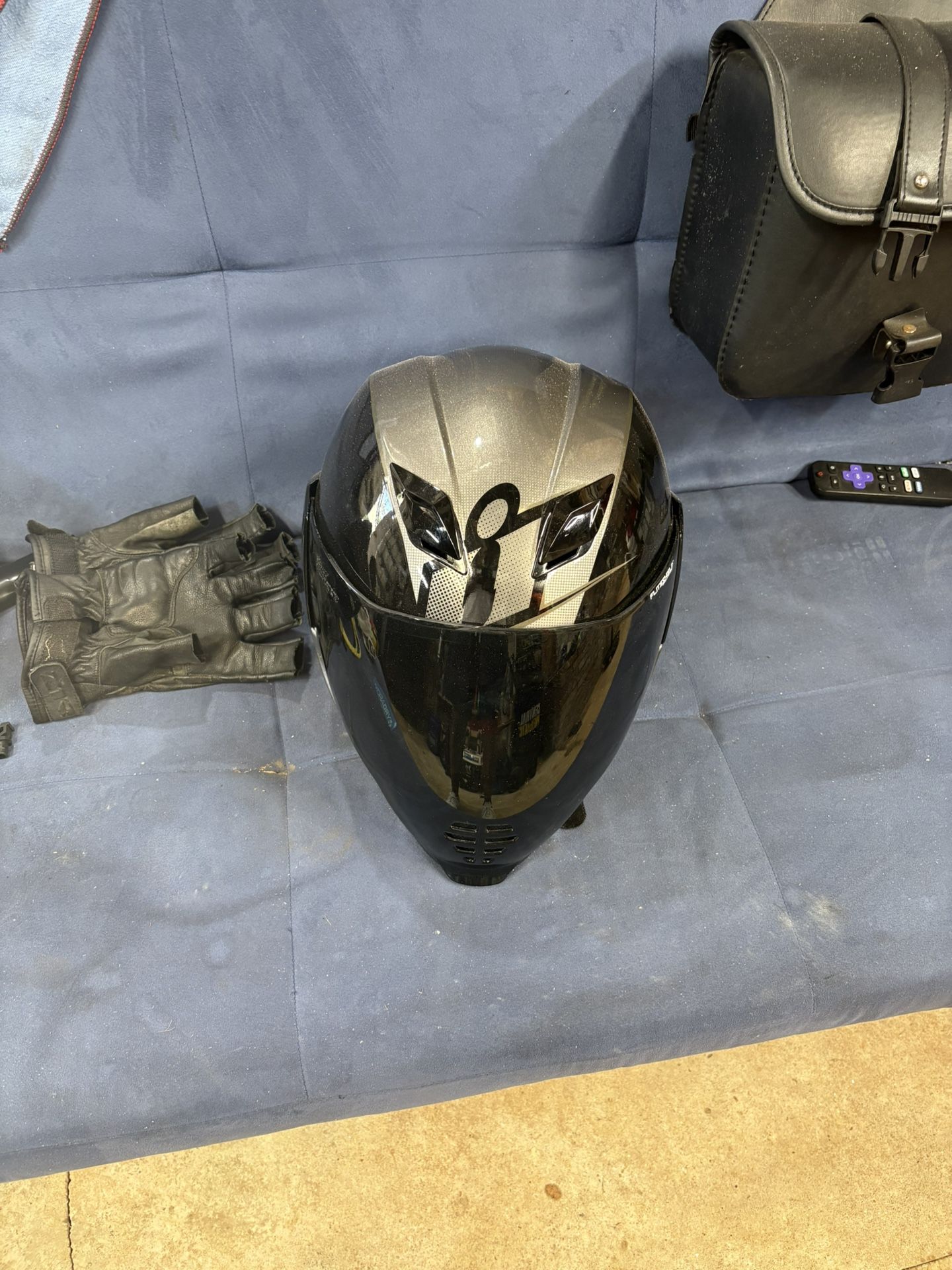 Motorcycle full face helmet, extra large