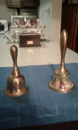 2 Vintage/Antique Brass School Bells