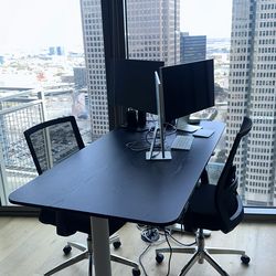 Modern adjustable standing desk + 2 chairs – $250 Desk only – $200