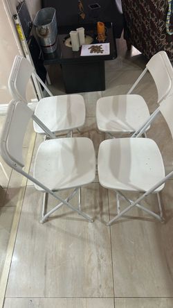 White Folding Chairs Set of 4