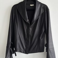 Max Studio Black Sheen Motto Style Jacket