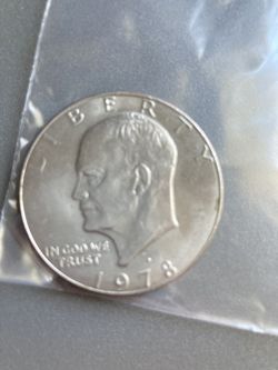 1978 D EISENHOWER SILVER DILLAR COIN WITH D MINT MARK FILLED IN