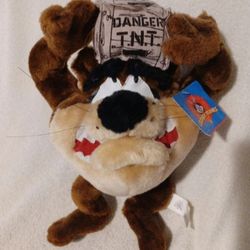 Vintage Looney tunes taz carrying danger T.N.T. plush