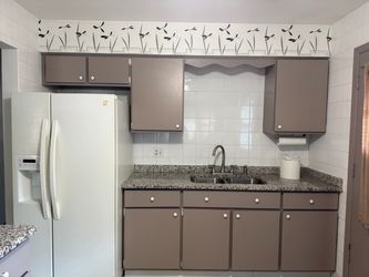 Kitchen cabinets with countertops