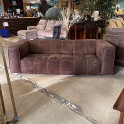 Chocolate Suede Finish Sofa