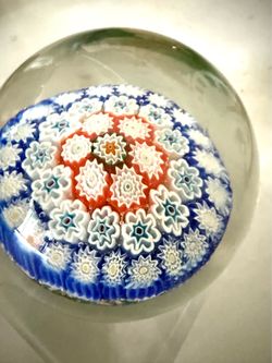 Beautiful Millefiori Glass Paperweight - possibly Murano