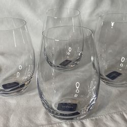 Mikasa Julie Collection Clear Stemless Wine Glass Fine European Crystal (4)