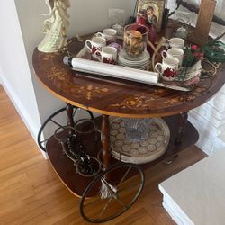 Antique Table And Cart 