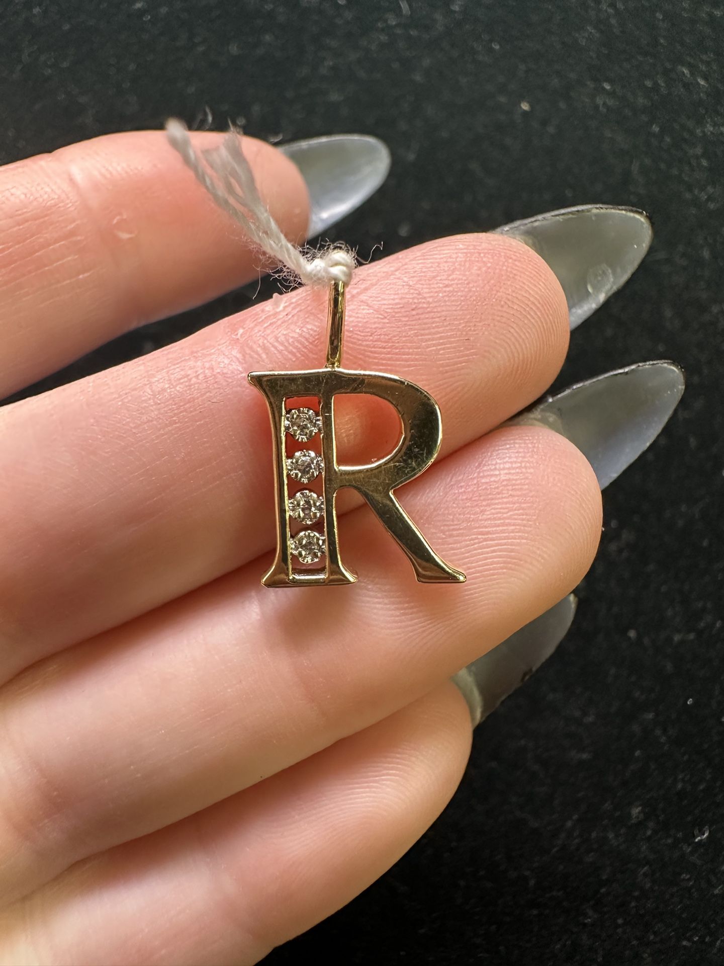 14k Gold “R” Pendant 