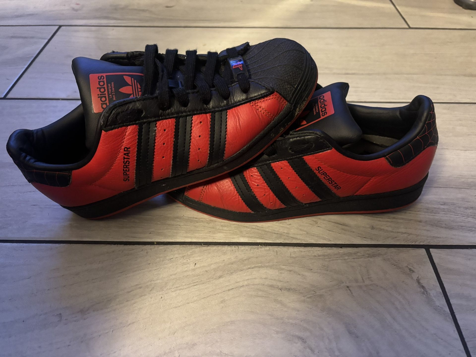 Adidas Marvel X PlayStation Superstar J Spider-Man Miles Morales Sz 7 