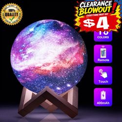 6inch 3D Printing Remote Moon Lamp USB LED Night Light Moonlight Touch Color Changing