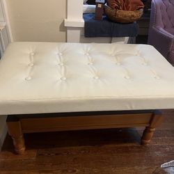 Leather Upholstered ottoman 