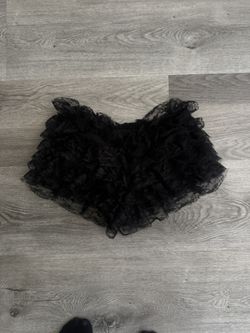 Black Ruffle Shorts