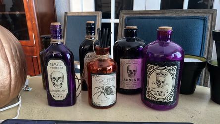 Halloween Apothecary Potion Bottle Decorations Set