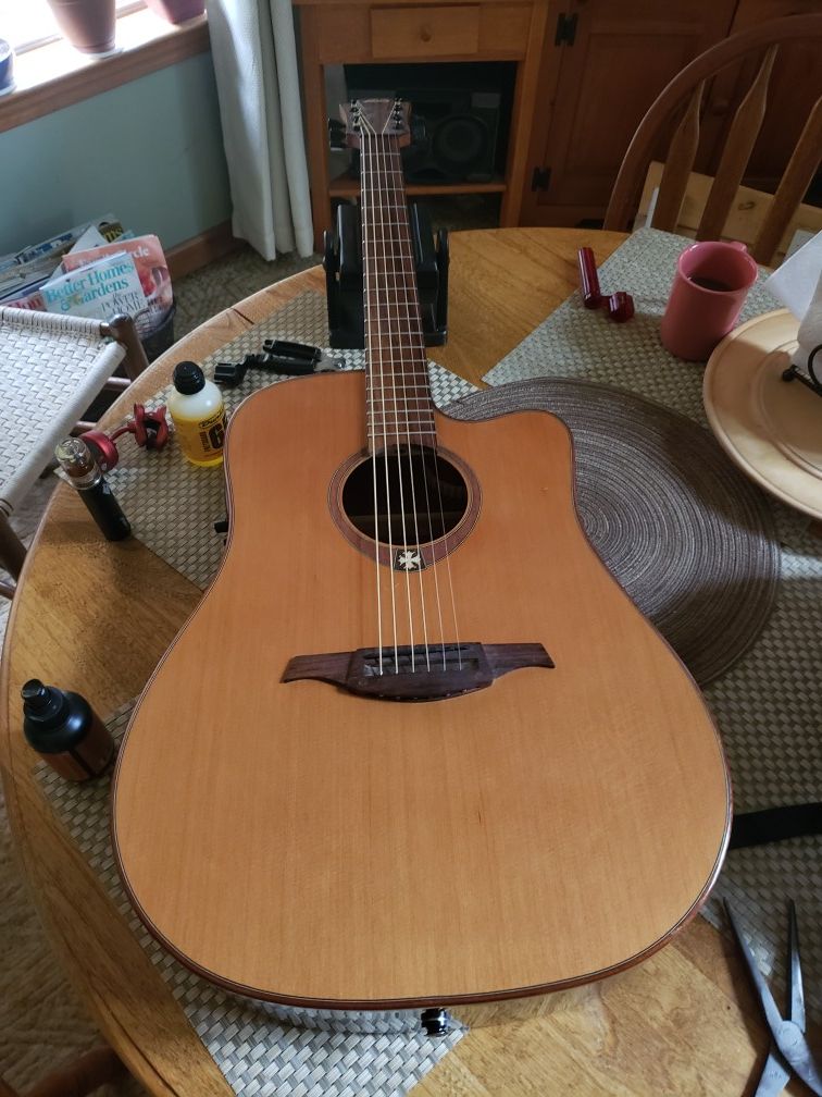 Lag t100dce acoustic electric guitar fresh setup retail $400