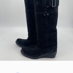 SOREL TORONTO WEDGE SUEDE BLACK BOOTS