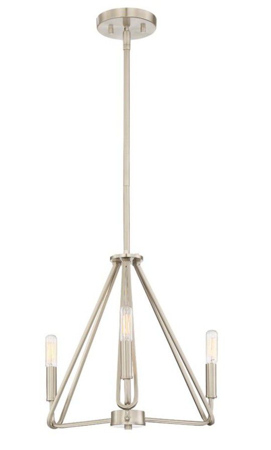 New Designers Fountain 3 bulbs satin platinum with shade chandelier