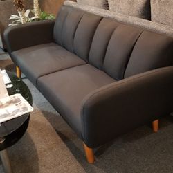 Brand New 79" x 44" Black Linen Sofa Futon