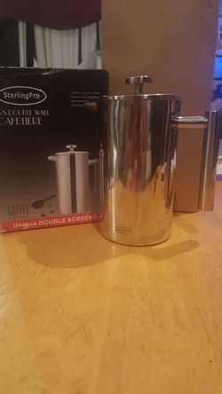 Stainless steel double wall cafetiere new retail $40 asking $25