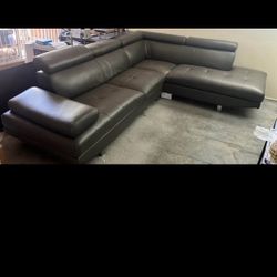 Aki Home L-shaped Leather Sofa