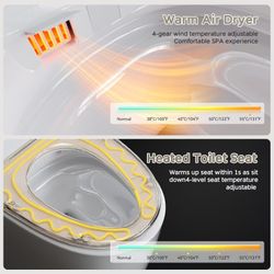 Wholesale dual-flush, elongated tankless toilet with foot sensor, heated toilet seat, warm water and drying, LED display Wholesale dual-flush, elongat