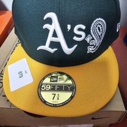 Oakland A's Athletics MLB New Era 59Fifty Authentic Collection Hat Sz 7 5/8 Cap