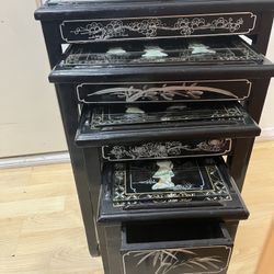Set Of 4 Oriental Nesting Tables 