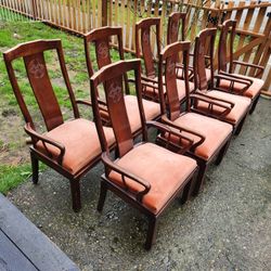 Set of Eight Bernhardt Furniture Asian Dining Chairs