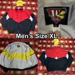 Vintage 90s Winston Racing Windbreaker Jacket Men’s Size XL Red Black