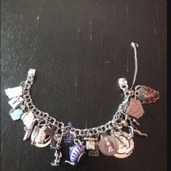 Vintage Sterling Silver Charm Bracelet 27 Charms