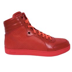 Gucci Men's Orange Diamante Leather High Top Sneaker 5 G 