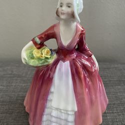 Vintage Royal Doulton HN 1537 “Janet” Figurine Carrying Basket of Flowers