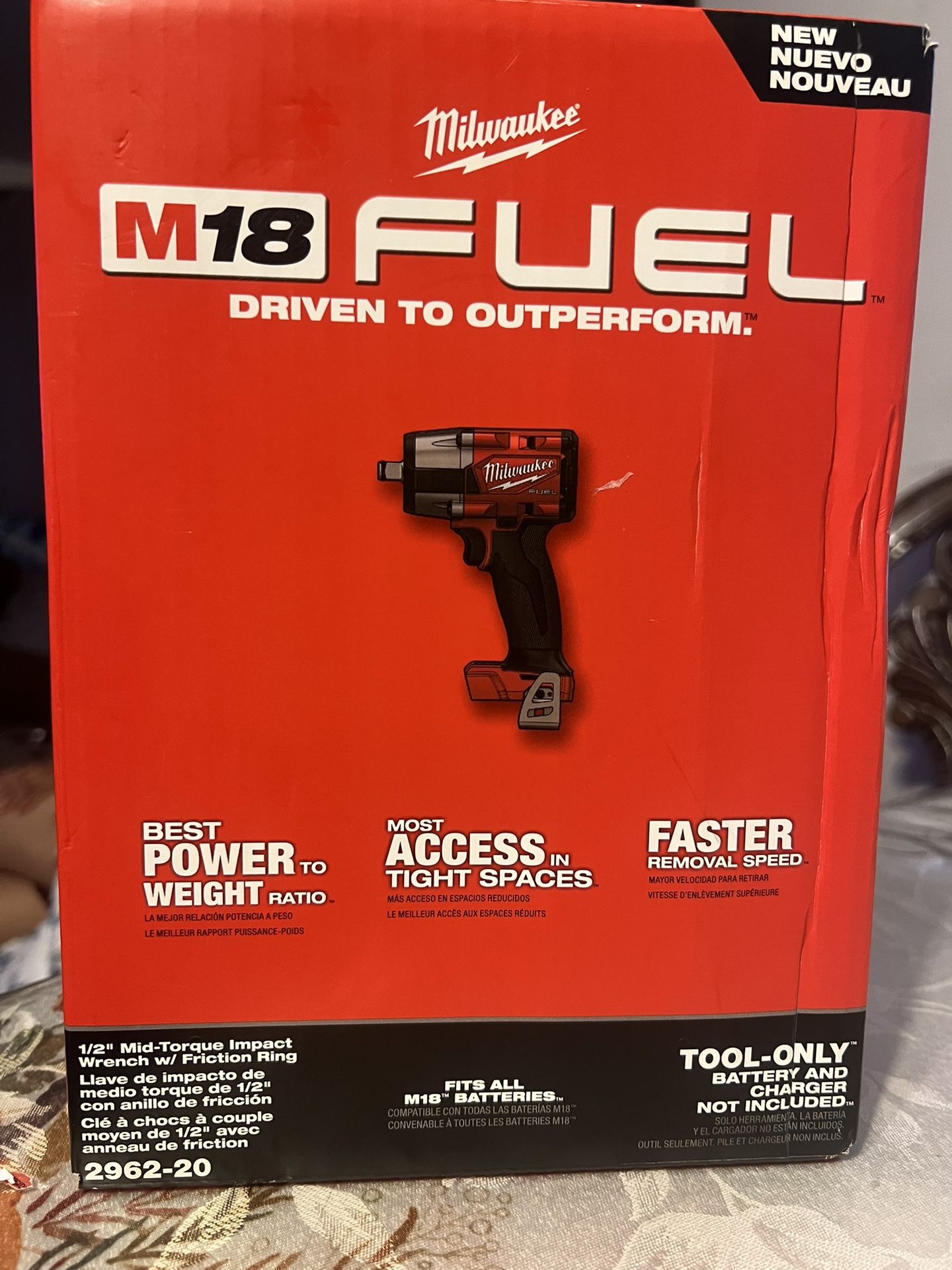 Milwaukee 2962-20 M18 Fuel 1/2" Mid-Torque Impact Wrench w Friction Ring (NEW)