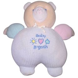 Vintage Baby B Gosh stuffed Teddy Bear Rattle Plush