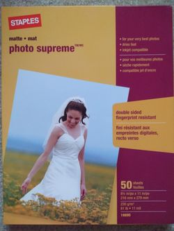 Staples Photo Paper 8.5x11 Matte
